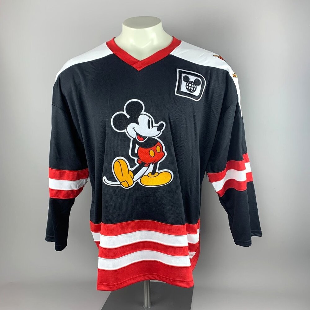 Disney Parks Mickey Mouse Mesh Hockey Jersey No 28 Unisex Adult Size XL New 2025
